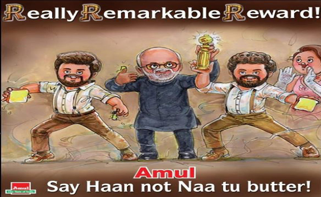 Amul's Tribute to Naatu Naatu Song's Golden Globes Win