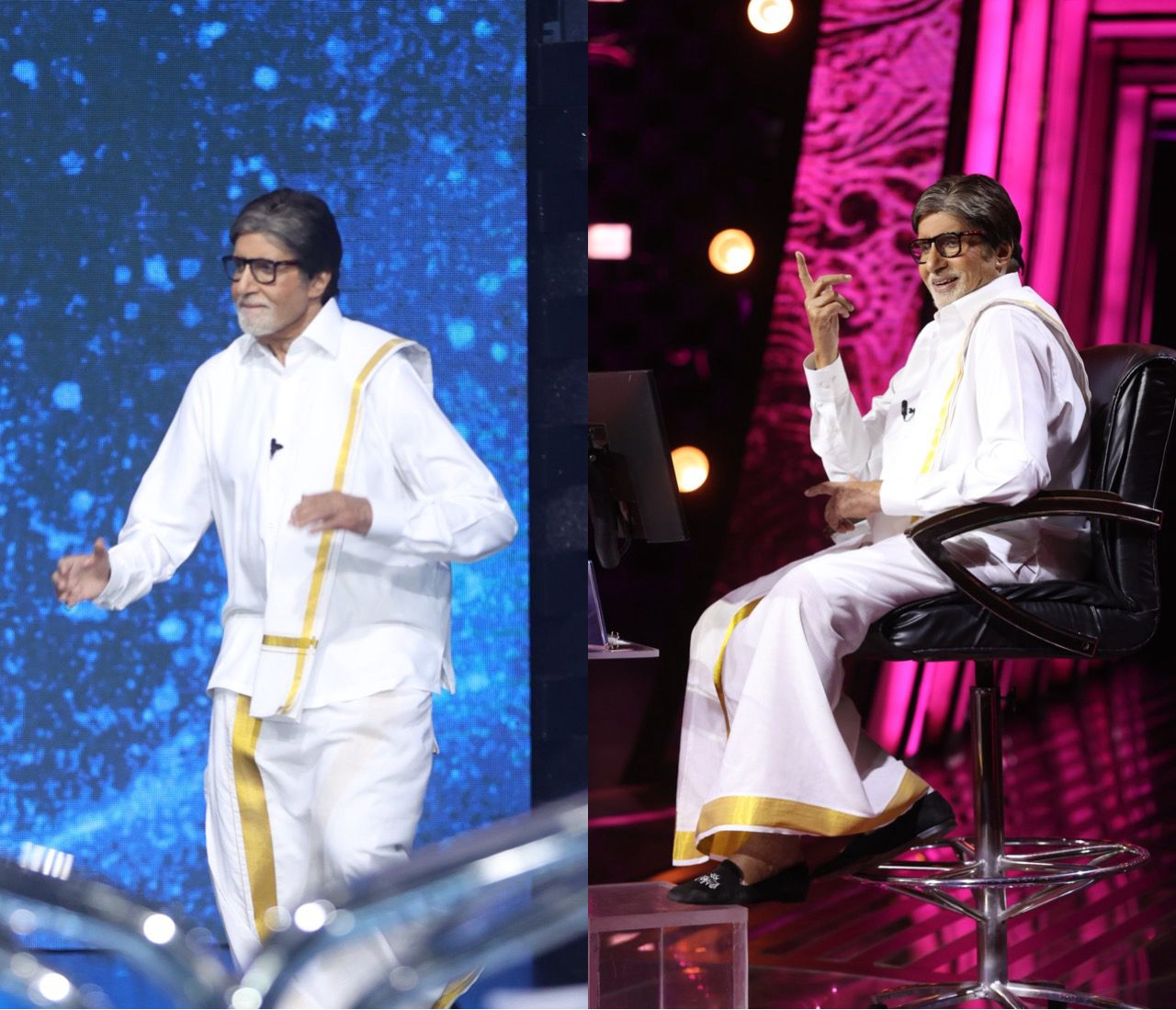 Amitabh Bachchan wears 'veshti' to celebrate Ganeshotsava on 'KBC 15' set - Vimarsana News