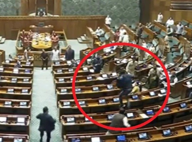 Parliament Security Breach: Two unidentified men jump from visitor's gallery in LS - Vimarsana News