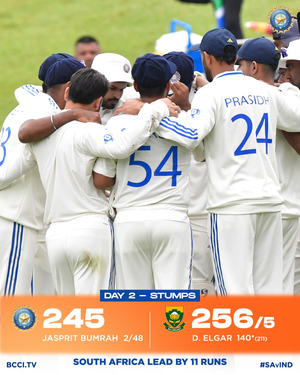 IND v SA: Elgar's incredible century puts South Africa in lead after Rahul's hundred takes India to 245 - Vimarsana News
