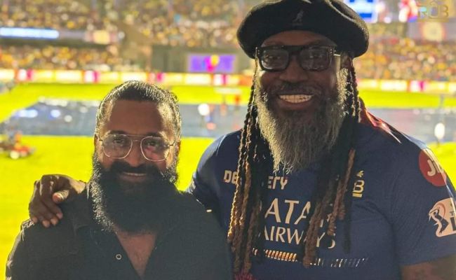Rishab Shetty and Chris Gayle's Meetup Breaks Internet - Vimarsana News