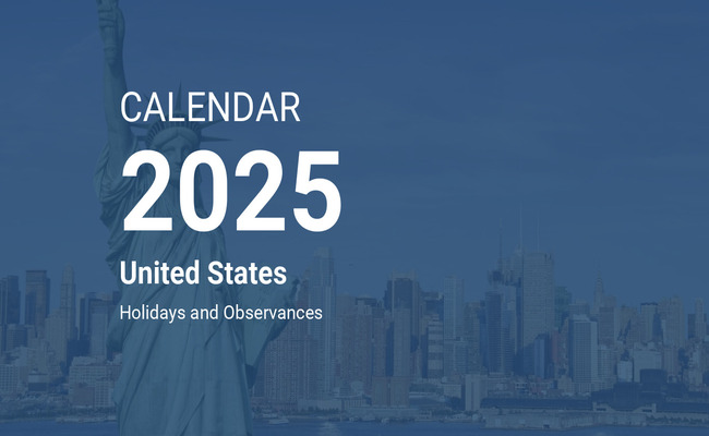 2025 US Holiday Calendar: Federal and Non-Federal Holidays | US ...