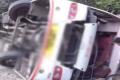 Private bus overturns, 15 injured - Sakshi Post