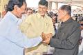 KCR, Babu come together at Governor&#039;s at home - Sakshi Post