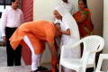 Birthday boy takes mother's blessings Birthday boy takes mother's blessings - Sakshi Post