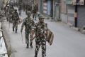 Security personnel patrolling the streets of Srinagar. - Sakshi Post