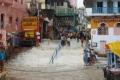 The flooded Dashashwamedh Ghat in Varanasi. - Sakshi Post