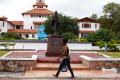 The Gandhi statue at the university was unveiled by President Pranab Mukherjee during his state visit to Ghana in June 2016. - Sakshi Post