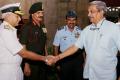 Defence Minister Manohar Parrikar with the three service chiefs. (file photo) - Sakshi Post