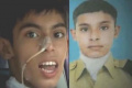 Mohammed Ahmed after the tragic incident and (right) his file photo during happier times. - Sakshi Post