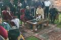 Chief ministers of both the Telugu states with President Pranab Mukherjee - Sakshi Post