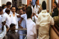 DMK Stalin meets Governor (right) - Sakshi Post
