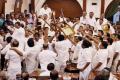 Violence and forcible eviction of DMK members by Assembly Marshals followed after Speaker Dhanapal rejected Opposition parties’ demand of voting through secret ballot Violence and forcible eviction of DMK members by Assembly Marshals followed after Speaker Dhanapal rejected Opposition parties’ demand of voting through secret ballot - Sakshi Post