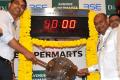 Radhakishan Damani (right), founder D-Mart at the IPO listing ceremony of Avenue Supermarts Ltd and Neville Noronha (left), CEO, Avenue Supermarts. - Sakshi Post