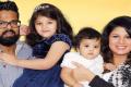 Happy times again: Rambha with husband Indran Pathmanathan and daughters - Lavanya and Sasha - Sakshi Post