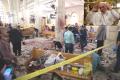 The scene of the bomb blast in a Coptic Church in Egypt on Sunday and (inset) Pope Francis. - Sakshi Post