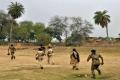 Police in action after a clash between two groups over illegal sand mining of a river-bed at Darbarpur village under Labpur in Birbhum district of West Bengal on Friday. - Sakshi Post