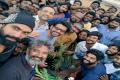 Daggubati Rana taking a selfie with Rajamouli, Prabhas and film crew Daggubati Rana taking a selfie with Rajamouli, Prabhas and film crew - Sakshi Post