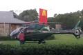 The green chopper set down on a grassy patch outside McDonald’s branch in Sydney with locals left stunned by the incident. - Sakshi Post