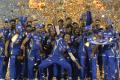 Mumbai Indians players celebrate after winning the IPL 2017 title at Uppal stadium on Sunday.&amp;amp;nbsp; - Sakshi Post