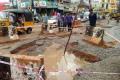 Last year, the sink hole was caused due to the laying of 1600 inch diametre HDP pipelines at the T Junction near Safilguda bus stop. - Sakshi Post