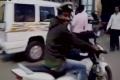 The drunk man was seen riding a police two-wheeler vehicle in a haphazard manner. A passer-by tried to capture a video of the drunk man on his mobile phone. - Sakshi Post