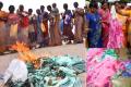 The beneficiaries got angry and questioned the officials about the poor quality of sarees. Later, they protested by burning the sarees on road.&amp;amp;nbsp; - Sakshi Post
