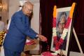 President Ram Nath Kovind along with family members of Kalam paid floral tributes at the portrait of the late President at the Rashtrapati Bhavan. - Sakshi Post