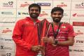 Coach Gopichand and Srikanth with Denmark trophy - Sakshi Post