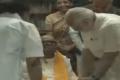 Prime Minister Narendra Modi speaks to M. Karunanidhi at Stalin’s house in Chennai on Monday; Defence Minister Nirmala Sitaraman accompanied the PM - Sakshi Post