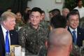Donald Trump landed at the Osan Air Base in Pyeongtaek, some 70 km south of Seoul, from Japan Donald Trump landed at the Osan Air Base in Pyeongtaek, some 70 km south of Seoul, from Japan - Sakshi Post