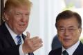 US President Donald Trump and his South Korean counterpart Moon Jae-in - Sakshi Post