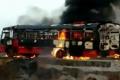 Rajasthan’s state transport bus caught fire in Barmer district Rajasthan’s state transport bus caught fire in Barmer district - Sakshi Post