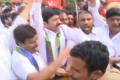 YSRCP leaders staging a protest for special status in Vijayawada, on Monday. - Sakshi Post