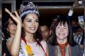 Miss World 2017 ManushiChhillar arrived in Mumbai earlier today,huge crowd welcomed her at the airport&amp;amp;nbsp; - Sakshi Post