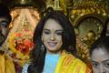 Manushi Chhillar and her family members on Monday offered prayers at the Siddhivinayak Temple at Prabhadevi, Mumbai. - Sakshi Post
