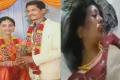 Sailaja-Rajesh wedding picture; A Badly bruised Sailaja at hospital (Right). - Sakshi Post