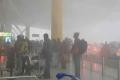 An NDTV video grab of the fog-covered Delhi airport on Monday morning&amp;amp;nbsp; - Sakshi Post
