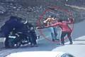 The daylight robbery in Jubilee Hills, on Thursday, was caught live by CC cameras. - Sakshi Post