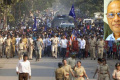 Dalit protests in Mumbai against the violence in Bhima Koregaon area of Pune last week  Dalit protests in Mumbai against the violence in Bhima Koregaon area of Pune last week  - Sakshi Post
