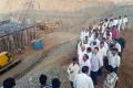 A team of leaders of various opposition parties including main Opposition YSRCP visited Handri-Niva canal construction site near Madakasira in Anantapur district on Saturday. - Sakshi Post