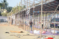 Stalls are being set up for the 31st edition of Hyderabad Book Fair which will be open from January 18 to 28 at NTR Stadium - Sakshi Post
