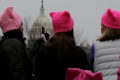 Jayna Zweiman and Krista Suh take part in the Pussyhat social media campaign they created to provide pink hats for protesters in the women’s march in Washington, D.C., the day after the presidential inauguration, in Los Angeles, California, U.S., J Jayna Zweiman and Krista Suh take part in the Pussyhat social media campaign they created to provide pink hats for protesters in the women’s march in Washington, D.C., the day after the presidential inauguration, in Los Angeles, California, U.S., J - Sakshi Post