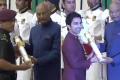 MS Dhoni and ace cueist Pankaj Advani were among several noted personalities who received the Padma awards from President Ram Nath Kovind&amp;amp;nbsp; - Sakshi Post