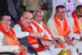 Bharatiya Janata Party chief Amit Shah with Karnataka party president BS Yeddyurappa and Union minister Ananth Kumar Bharatiya Janata Party chief Amit Shah with Karnataka party president BS Yeddyurappa and Union minister Ananth Kumar - Sakshi Post