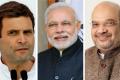 Congress president Rahul Gandhi, Prime Minister Narendra Modi and BJP president Amit Shah - Sakshi Post