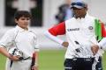 Arjun Tendulkar seen along with Rahul Dravid Arjun Tendulkar seen along with Rahul Dravid - Sakshi Post