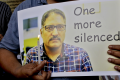 A silent protest against the brutal killing of a senior Kashmiri journalist Shujaat Bukhari - Sakshi Post