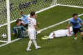 ‘Uruguay’s Edinson Cavani scores his side’s third goal during the group A match between Uruguay and Russia at the 2018 soccer World Cup - Sakshi Post