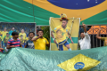 Brazilian football team supporters cheer for footballer Neymar Jr. ahead of a match against Mexico during FIFA World Cup 2018 - Sakshi Post